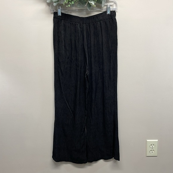 NWT Stateside Black Satin Jacquard Front Slit Trousers with Pockets S - Picture 5 of 16